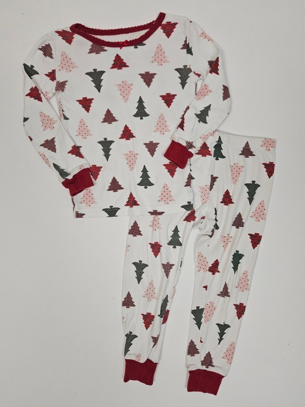 5/$25 Jingles & Joy Christmas Tree Pajama Set Girls 4T Holiday Sleepwear